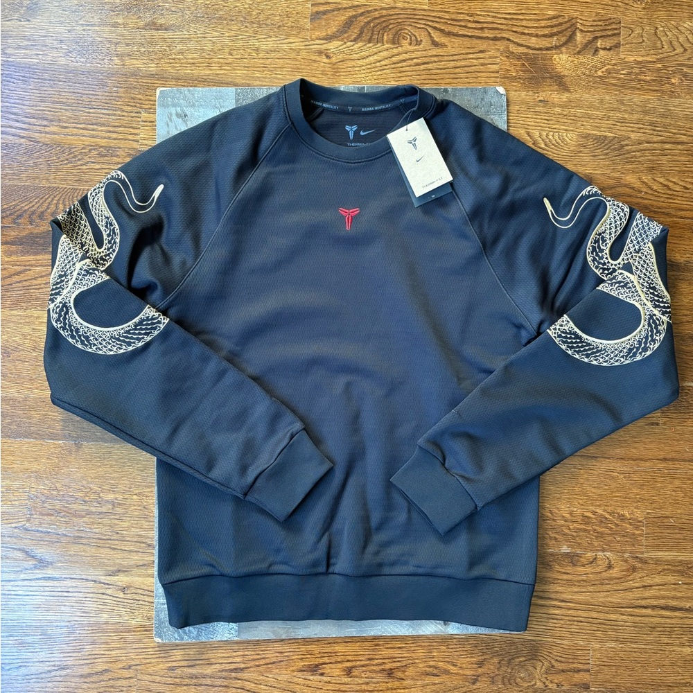 Kobe Year Of Mamba Nike Therma Crewneck Black Sweatshirt Size Small-tal